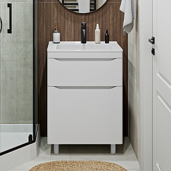 Vivon Тумба с раковиной Shelly 60 белая матовая – фотография-1